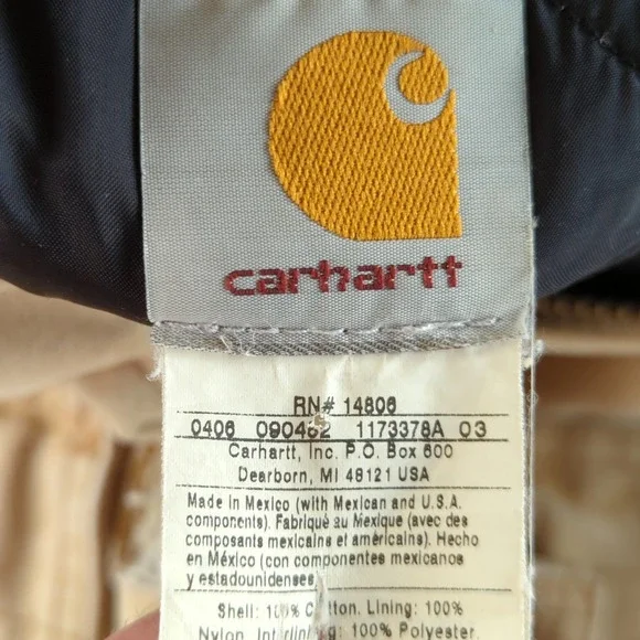 Vintage Y2K Carhartt Jacket Mens XL Brown Duck Quilt C03 Arctic Coat Grunge Fade - Picture 4 of 16